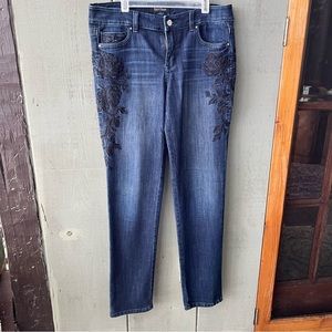 White House/Black Market Embellished Jeans, Size 6 Regular